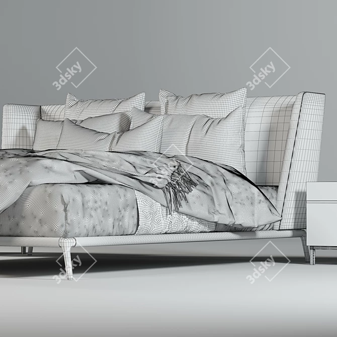 Elegant Comfort: Poliform Bed 3D model image 7