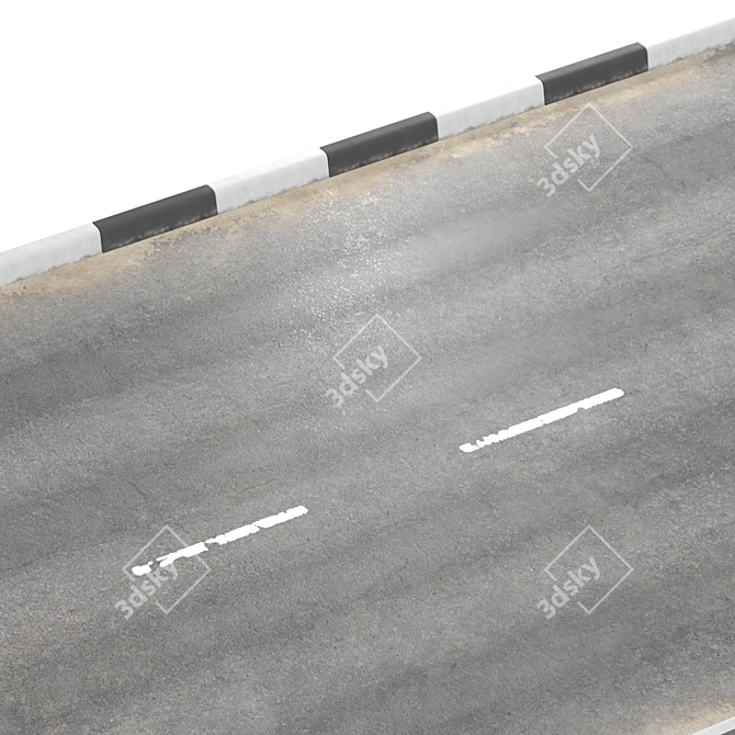 Title: Realistic Procedural Asphalt & Curbs 3D model image 1