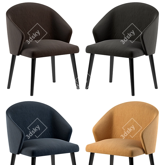 Sleek and Stylish Waldo Chair 3D model image 1