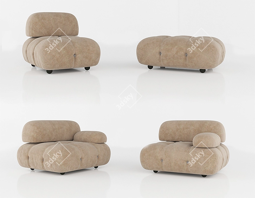 Versatile Comfort: B&B Camaleonda Sofa 3D model image 1