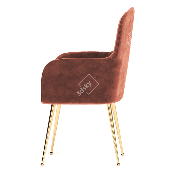 Luxurious Velvet Dining Chairs 3D model image 3