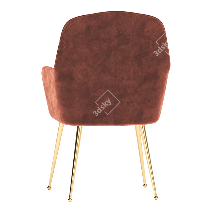 Luxurious Velvet Dining Chairs 3D model image 4