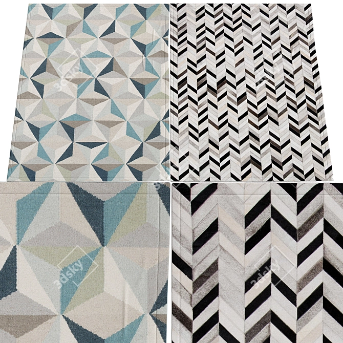 Dual Design Carpets: Modern & Traditional 3D model image 1