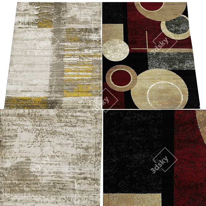 Designer Rugs: Unique Carpets in Dual Designs 3D model image 1