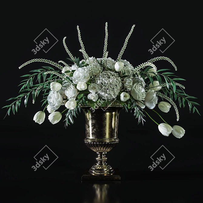 Elegant Floral Arrangement: Grand Bouquet 3D model image 1