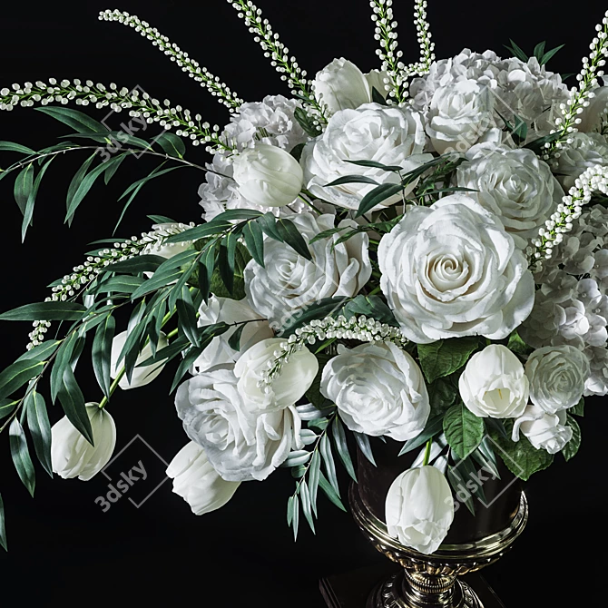 Elegant Floral Arrangement: Grand Bouquet 3D model image 2