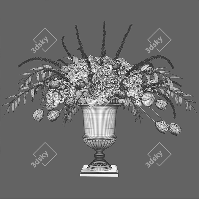 Elegant Floral Arrangement: Grand Bouquet 3D model image 4