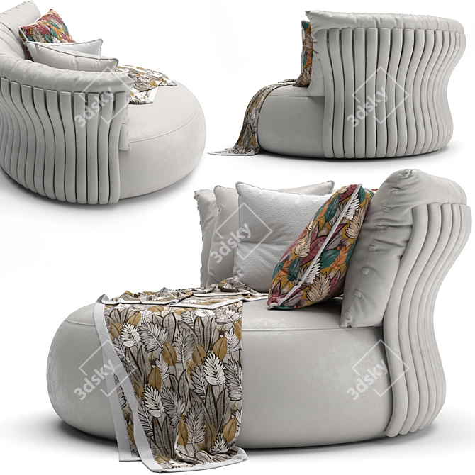 Luxury Cannes Small Sofa 3D model image 4
