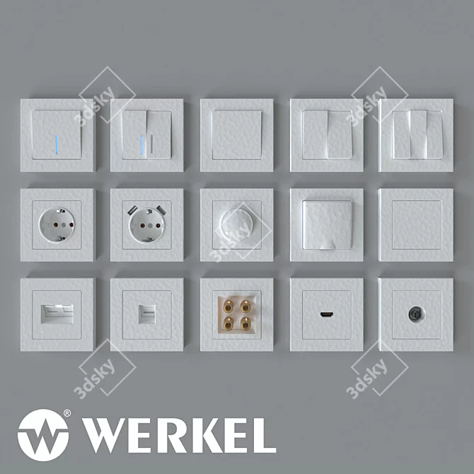 Werkel Hammer: Premium White Sockets & Switches 3D model image 1