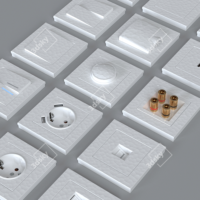 Werkel Hammer: Premium White Sockets & Switches 3D model image 2