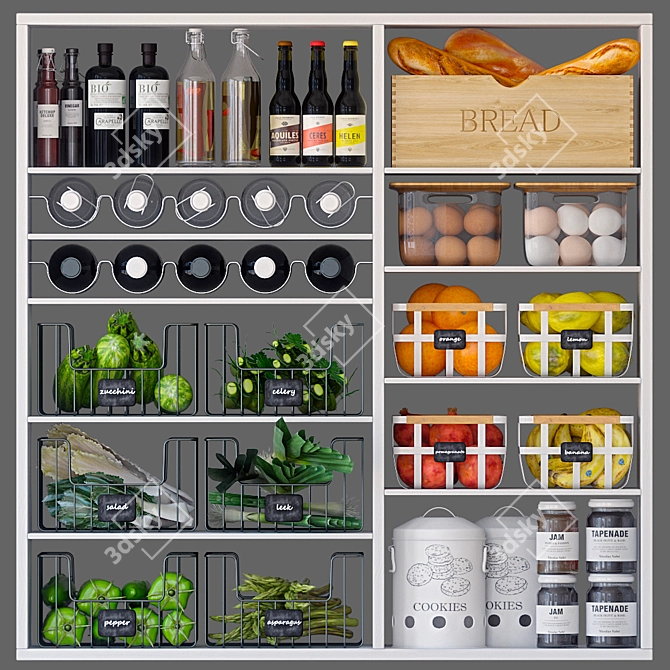  Storage Organizer Set for Kitchen Pantry or Shelves 3D model image 1