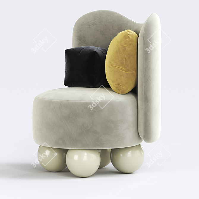 Elegant Peonia Armchair 3D model image 2