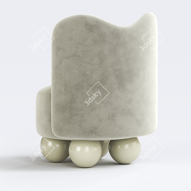 Elegant Peonia Armchair 3D model image 3