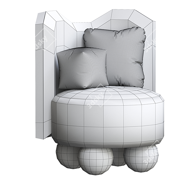 Elegant Peonia Armchair 3D model image 4