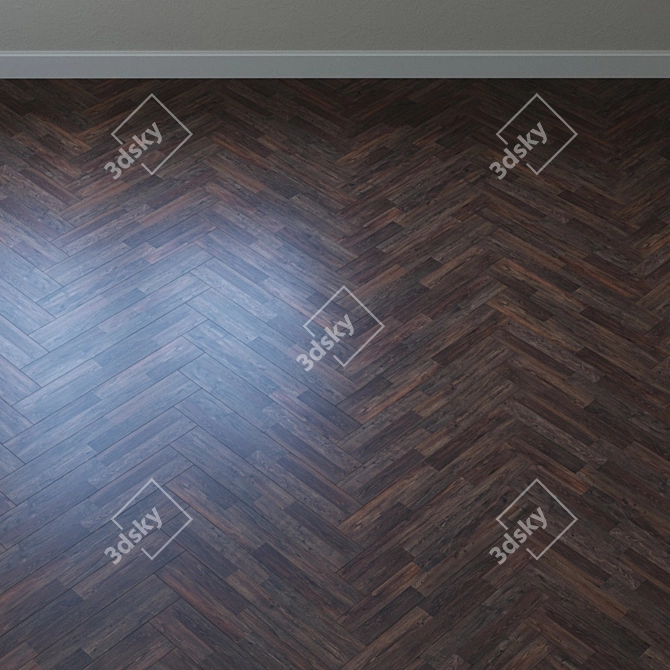 Vintage Elm Parquet Board 3D model image 2