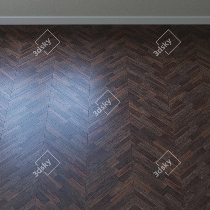 Vintage Elm Parquet Board 3D model image 3