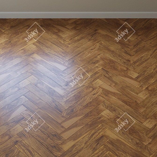 Kahrs Appalachian Hickory Parquet: Vintage Elegance 3D model image 4