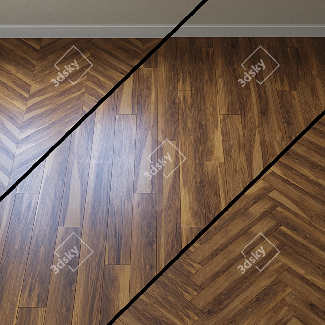 Title: Elegant Kahrs Vintage Parquet 3D model image 1