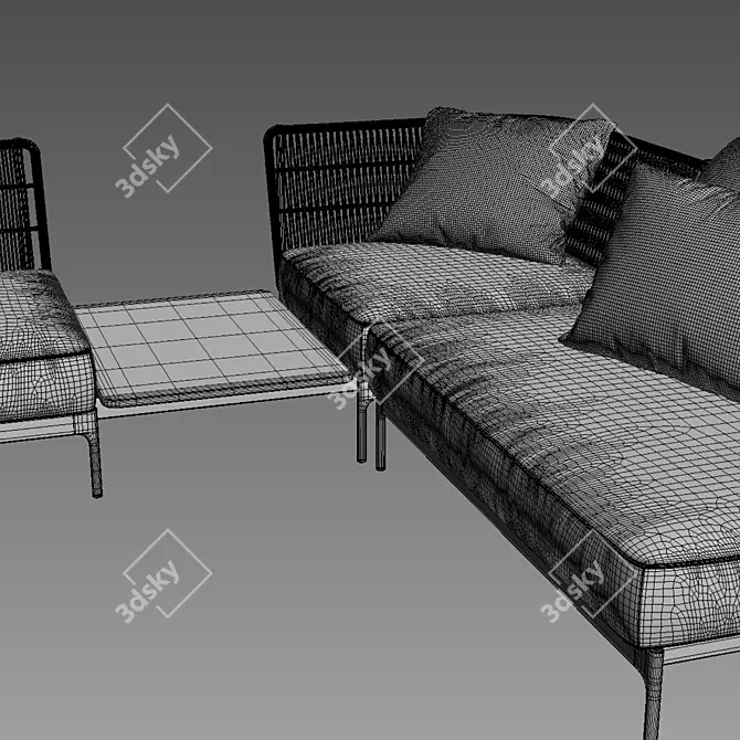 Gloster GRAND WEAVE 3 - Modular Sofa Set 3D model image 3