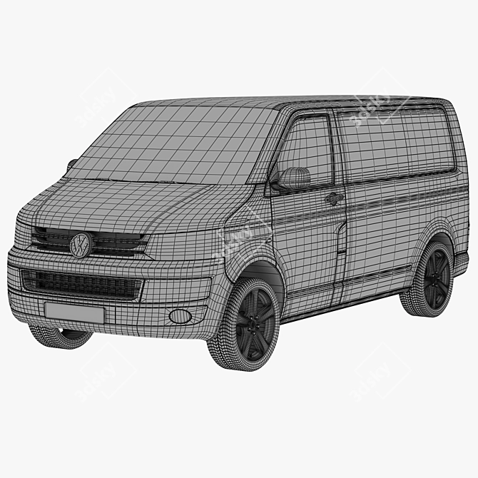 VW Multivan T5: Spacious 7-Seater Van 3D model image 2