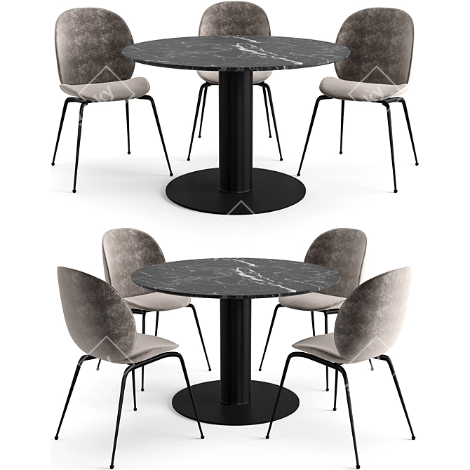 Beetle Dining Set: Stylish, Versatile & Functional 3D model image 6