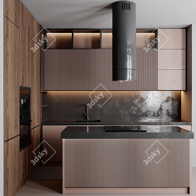 Modern Kitchen Design Set 3D model image 1