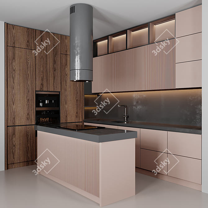 Modern Kitchen Design Set 3D model image 2