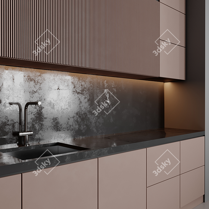Modern Kitchen Design Set 3D model image 3
