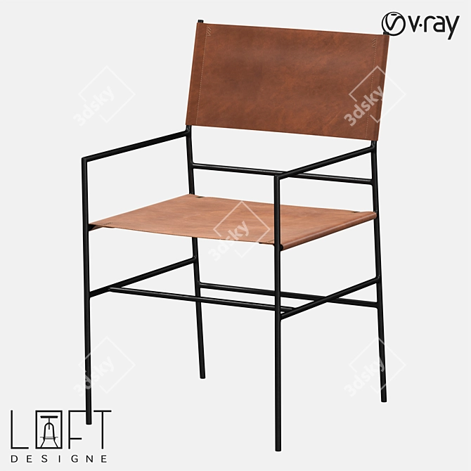 LoftDesign Chair 35728: Metal, Leather, 52.5x55x91.5 cm 3D model image 1