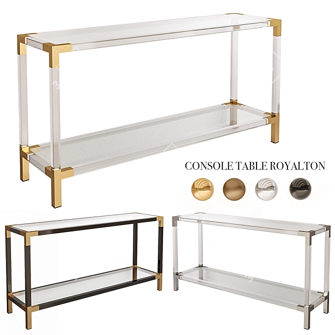 Elegant Royalton Console Table 3D model image 1