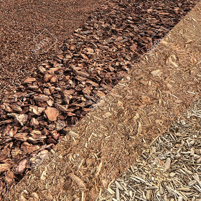 Mulch: High-Quality Wood Bark for Landscaping 4 Options 3D model image 1