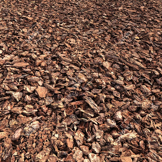 Mulch: High-Quality Wood Bark for Landscaping 4 Options 3D model image 3