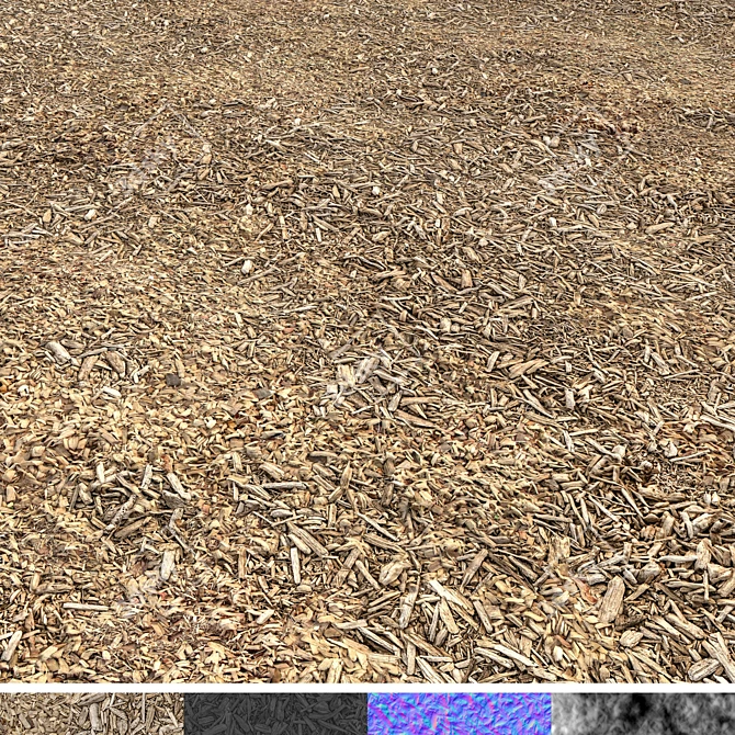 Mulch: High-Quality Wood Bark for Landscaping 4 Options 3D model image 5