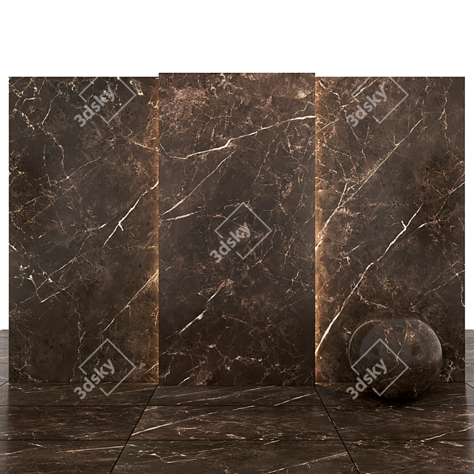 Elegant Imperiale Marble: Texture-rich Slabs & Tiles 3D model image 1