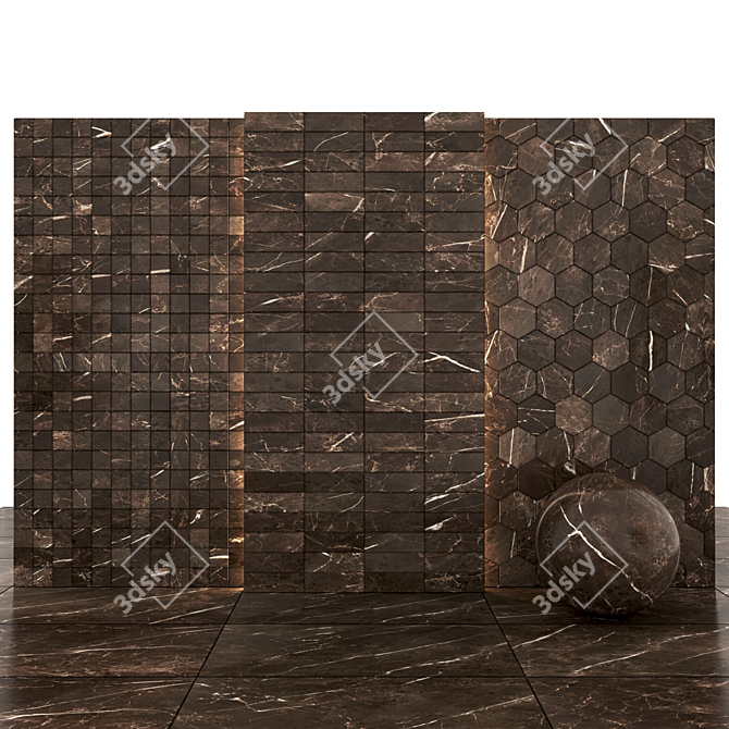 Elegant Imperiale Marble: Texture-rich Slabs & Tiles 3D model image 3