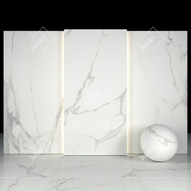 Elegant Afyon White Marble Collection 3D model image 1