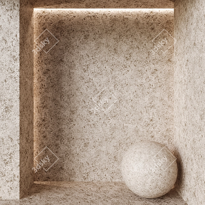 Seamless Decorative Plaster Texture 3D model image 1