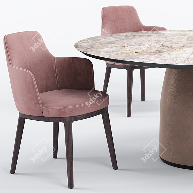 Sophisticated Lucylle Dining Set 3D model image 4