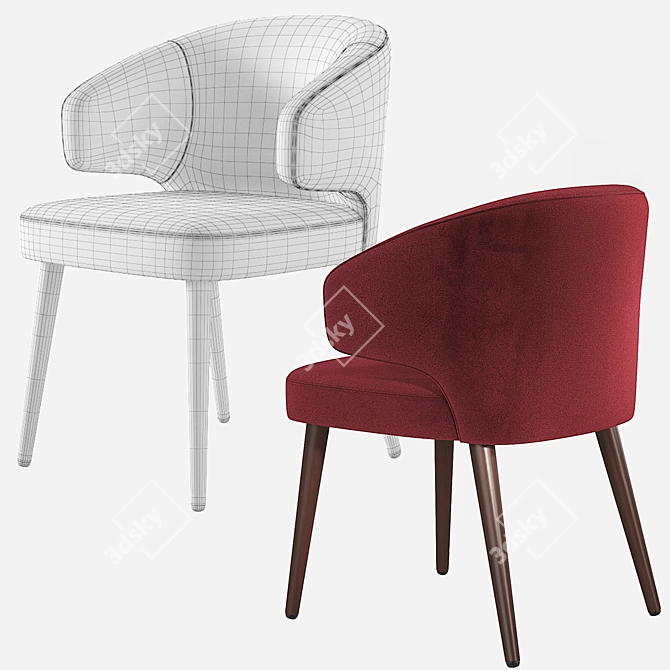 Elegant Minotti Aston Dining Chair 3D model image 12