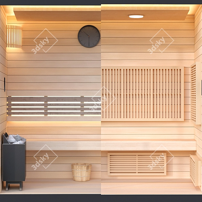 Premium Sauna: Easy Setup, High Quality, V-Ray Ready 3D model image 2