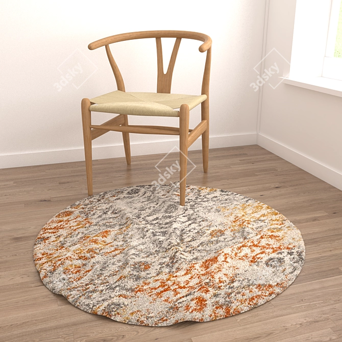 Title: Round Rug Set - Versatile Carpets 3D model image 4