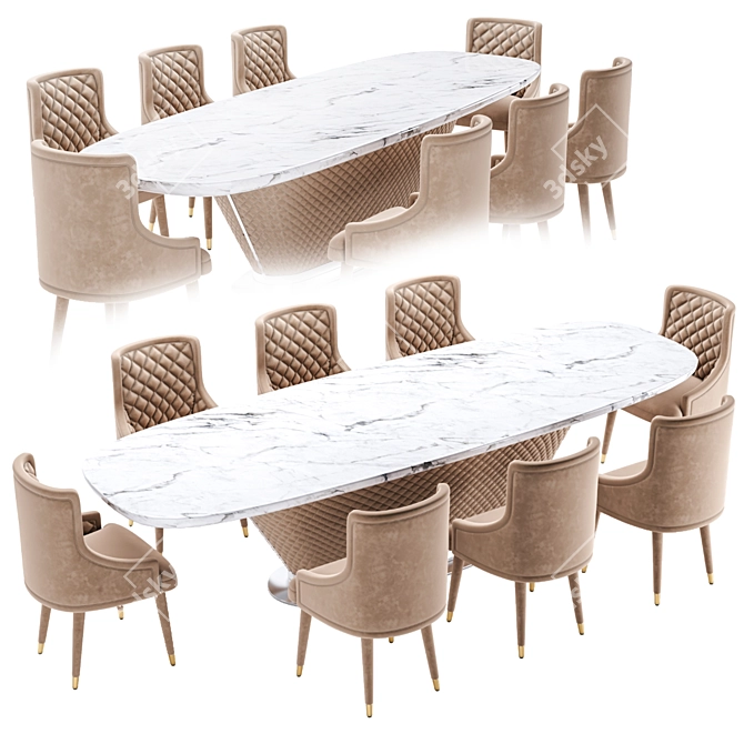 Modern Dinning Set: Stylish and Functional 3D model image 1