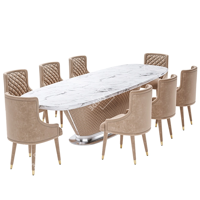 Modern Dinning Set: Stylish and Functional 3D model image 2