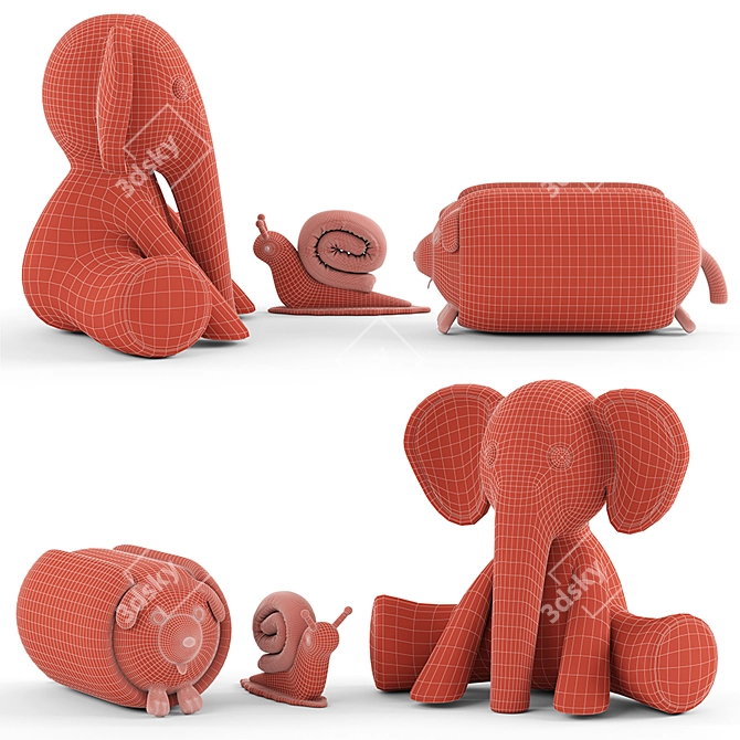 Furry Toy Set: Endless Fun! 3D model image 10