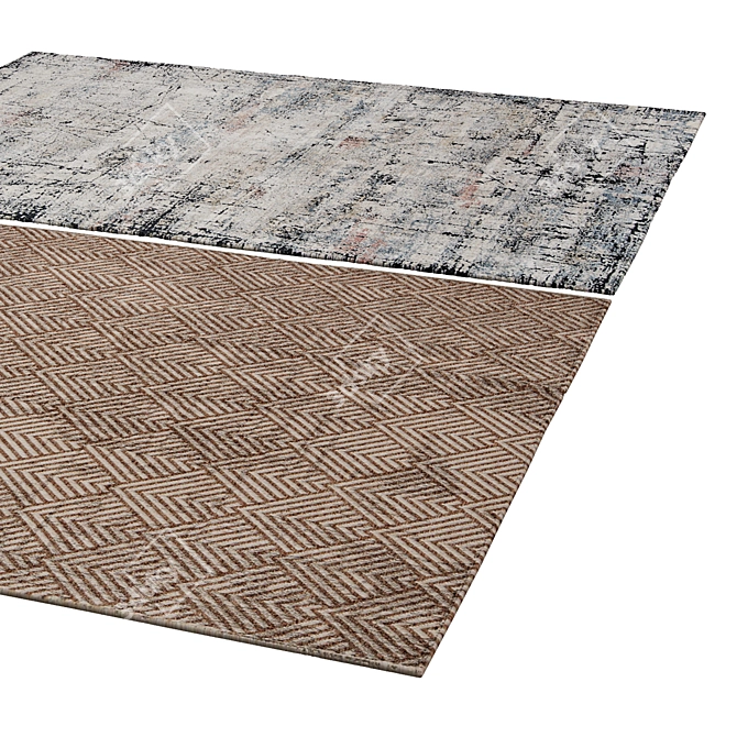 Elegant Geometric Pattern Rug 3D model image 2