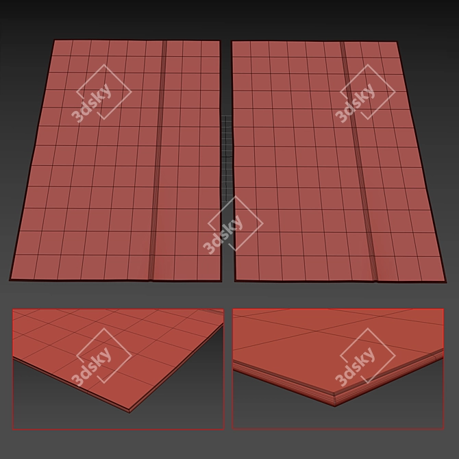 Elegant Geometric Pattern Rug 3D model image 3