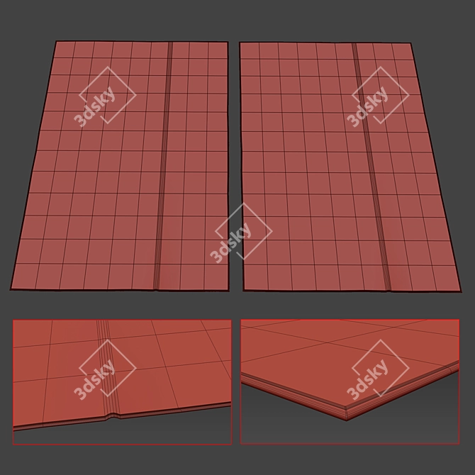 Modern Geometric Rug - Stylish Design 3D model image 4