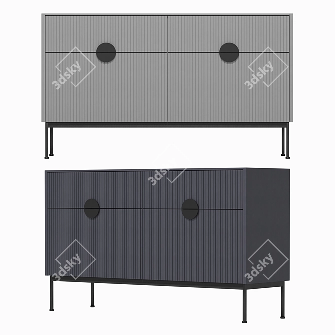 Stylish UNO Chest of Drawers: 140x81x42 cm 3D model image 1