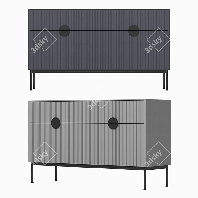 Stylish UNO Chest of Drawers: 140x81x42 cm 3D model image 2