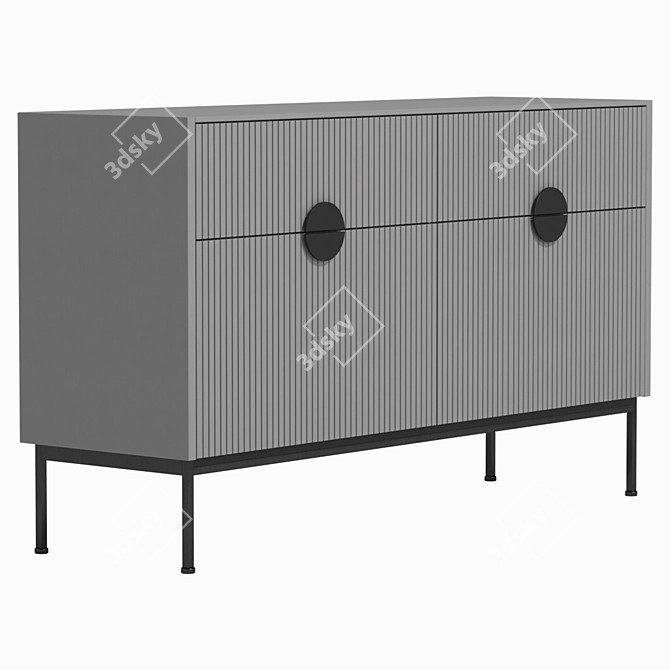 Stylish UNO Chest of Drawers: 140x81x42 cm 3D model image 3